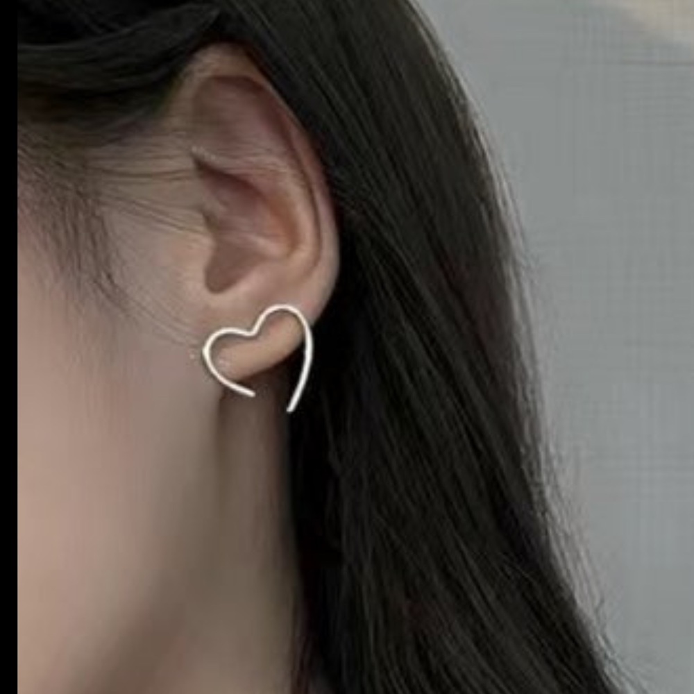 Silver Heart Stud Earrings
